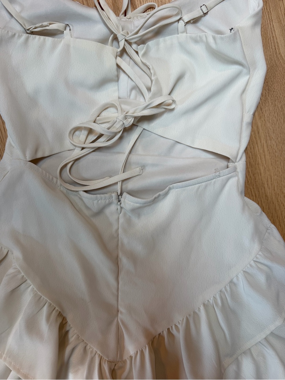 Forever 21 Cream Ruffle Spaghetti Strap Mini Dress - Picture 3 of 3